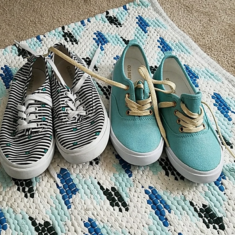 2 pairs of girls old navy sneakers